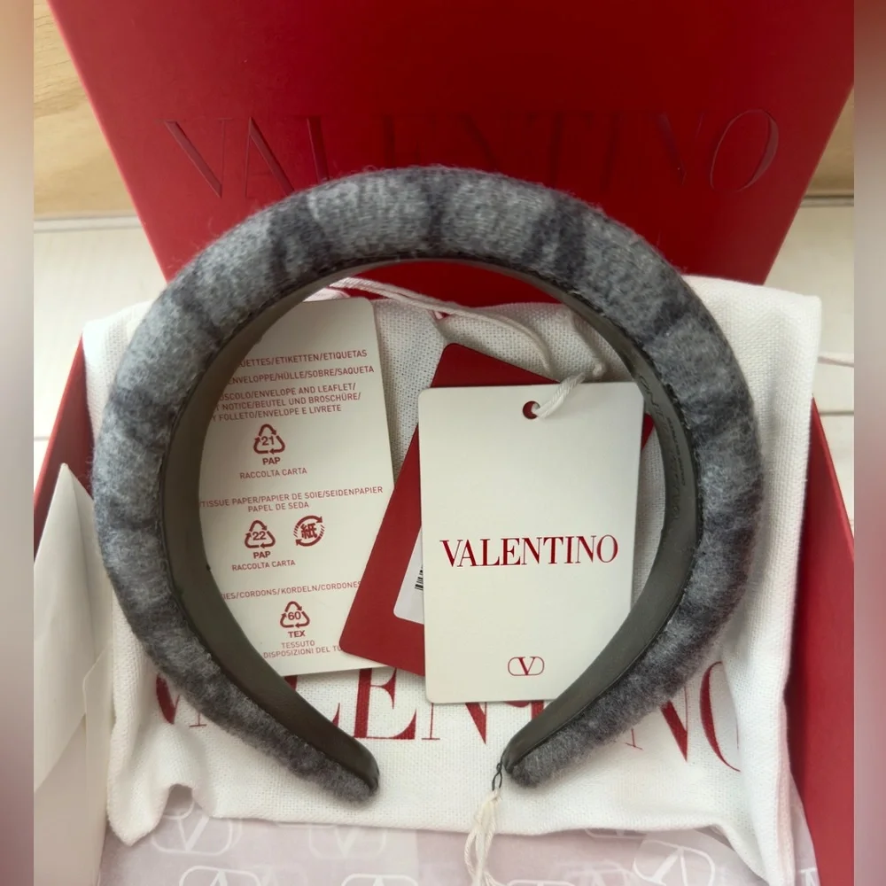 Valentino Garavani V Logo Wool Headband
